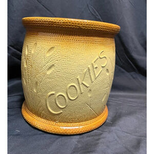 Red Wing Pottery Cattails Cookie Jar NO Lid 8"x8" No Chips Or Cracks Vintage